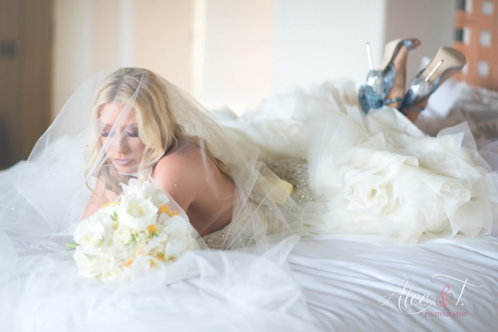 Gorgeous pre-wedding photo of Houston Texans, beautiful setup before she gets married at Esperanza beautiful picture of bride before getting married