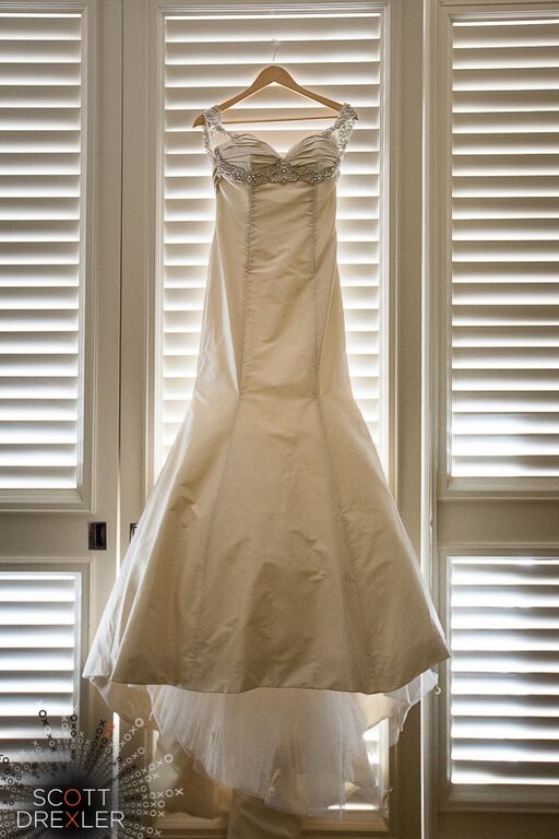  Wedding dress against a great backdrop 