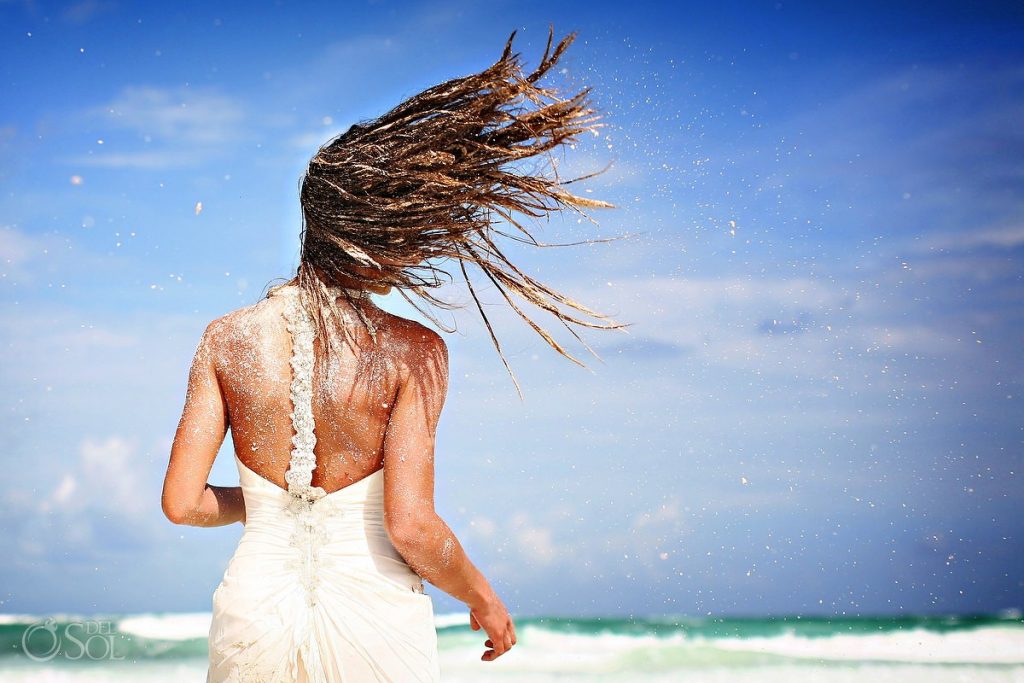 Trash the Dress is all about Fun! The bluest Caribbean sky helps create this playful moment with the bride! 9