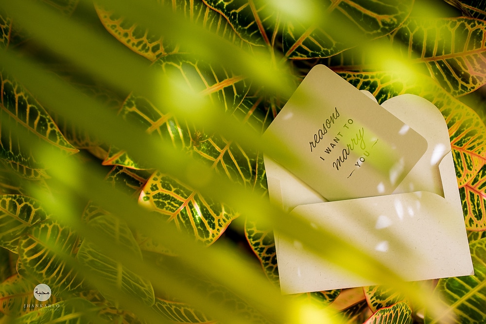  wedding card taken in tropical area 