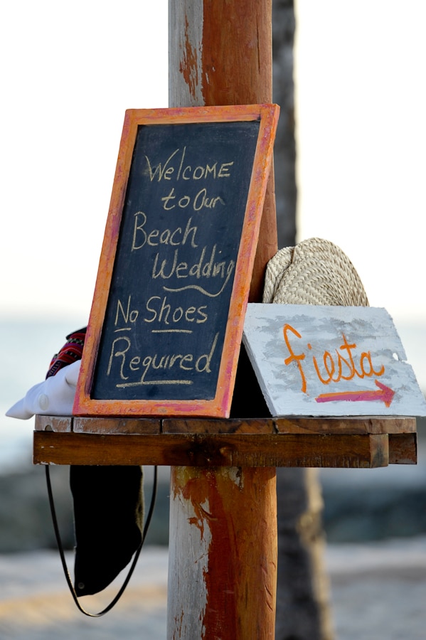 welcome sign before the wedding. 