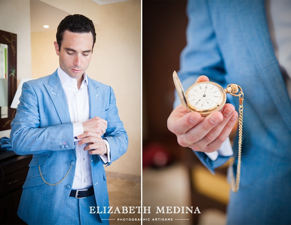  Groom getting ready for wedding day. 