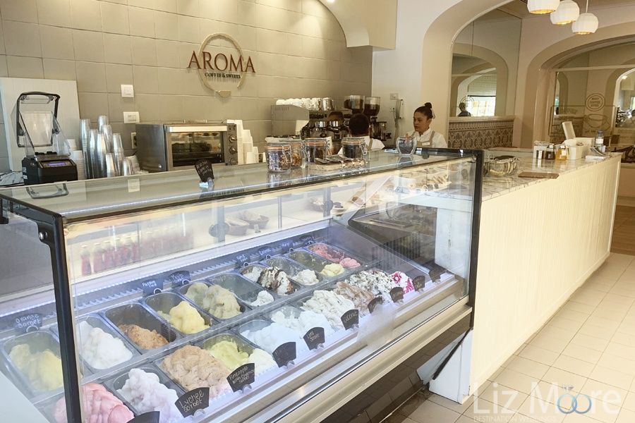Resort ice cream coffee bar called aroma