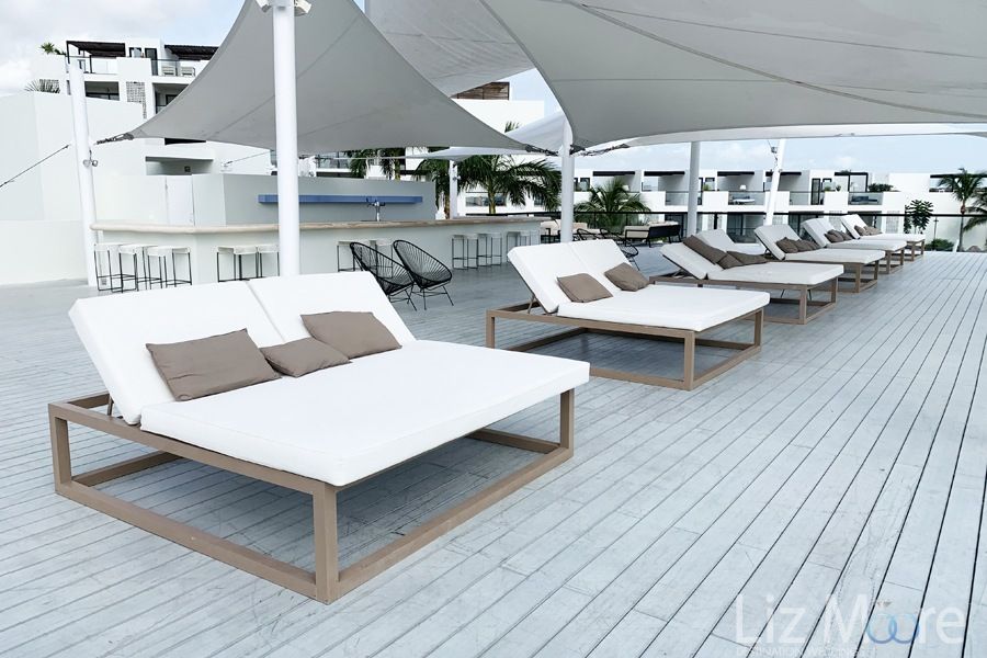 = upper deck lounge area With a beautiful oversized couches for playing and suntanning