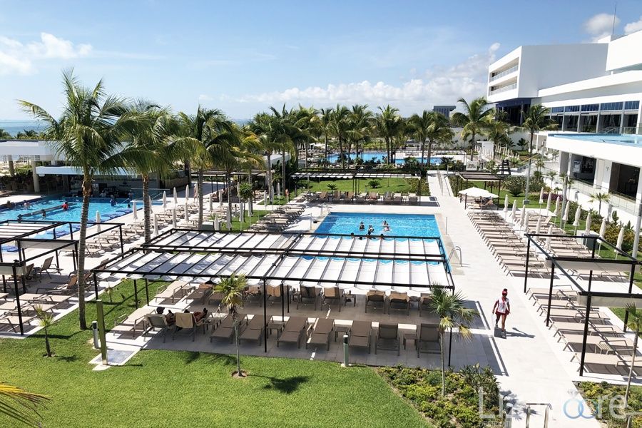 Riu Costa Mujeres Palace overview of pool grounds