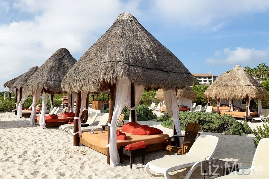 Preferred club beach cabana is located right on the water