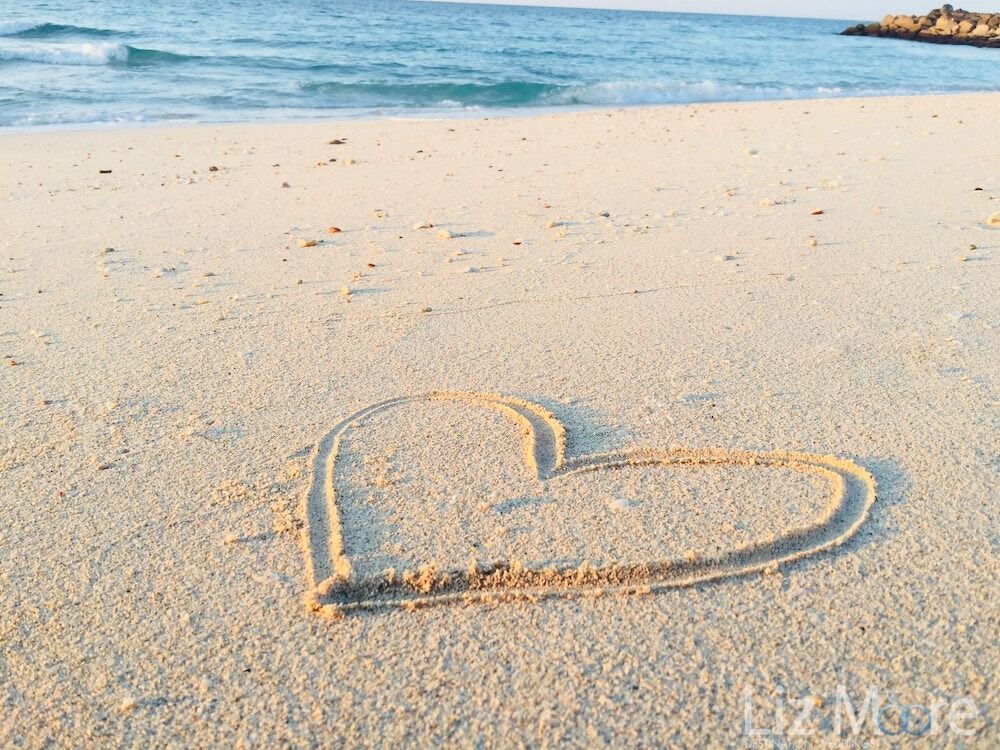 Heart on White Sand